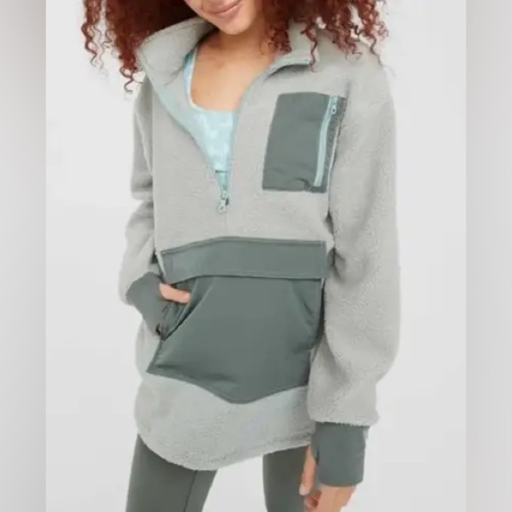 Aerie Offline Half Zip Pullover Sherpa Sweater - Picture 1 of 5
